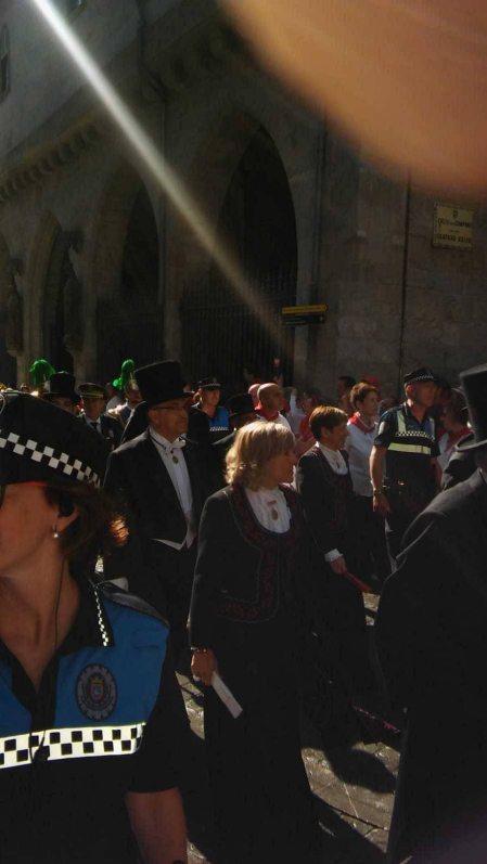 Imágenes de la procesión de San Fermín por las calles de Pamplona, el 7 de julio de 2018.