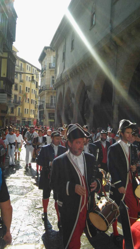Imágenes de la procesión de San Fermín por las calles de Pamplona, el 7 de julio de 2018.