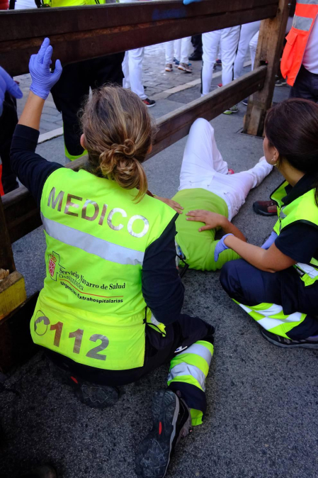 El equipo médico de urgencias de Atención Primaria del Servicio Navarro de Salud lleva 15 años cubriendo el encierro