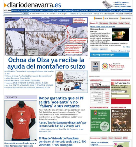 Así ha cambiado la web de Diario de Navarra desde su nacimiento en 1998.