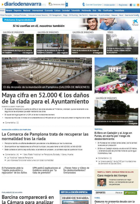 Así ha cambiado la web de Diario de Navarra desde su nacimiento en 1998.