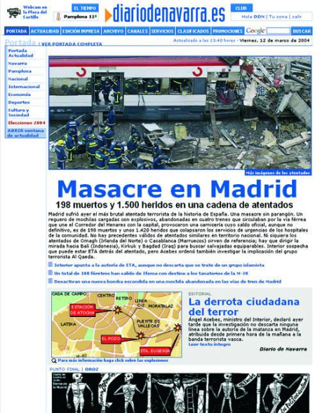 Así ha cambiado la web de Diario de Navarra desde su nacimiento en 1998.
