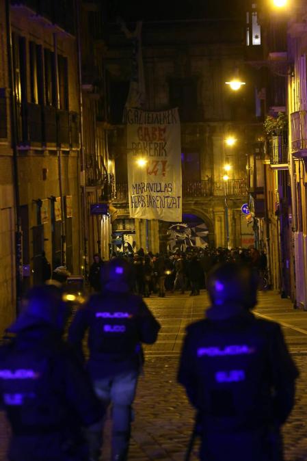 Manifestación en Pamplona en apoyo al gaztetxe Maravillas
