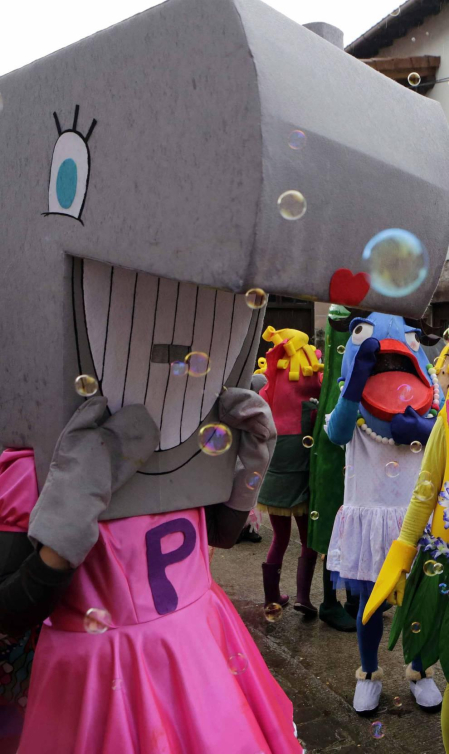 El mal tiempo y las bajas temperaturas no impidieron que decenas de vecinos de Sunbilla salieran a la calle para celebrar sus carnavales.