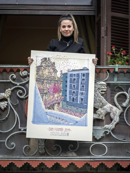 La autora es una vecina de Burlada de 24 años, técnica en Diseño Gráfico y Publicidad, Edurne Taínta