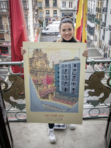 La autora es una vecina de Burlada de 24 años, técnica en Diseño Gráfico y Publicidad, Edurne Taínta