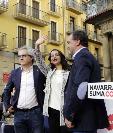 La portavoz nacional de Ciudadanos estuvo en la Plaza Consistorial junto a José Jacier Esparza este martes, 14 de mayo.