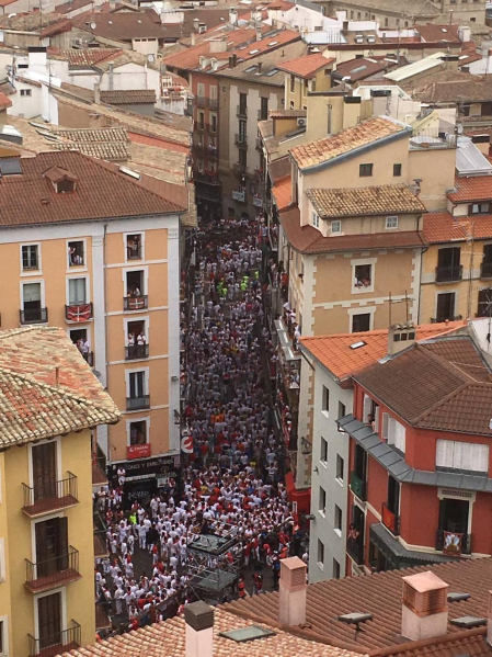 Encierro del 7 de julio desde la torre de San Cernin