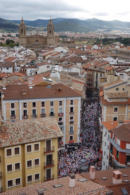 Encierro del 7 de julio desde la torre de San Cernin