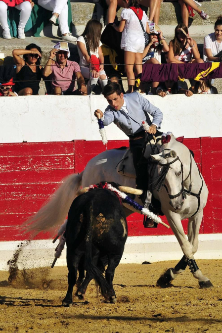 Todas las fotos del encierro del día 3 de septiembre de fiestas de Peralta, del sorteo de toros y de la corrida de rejones