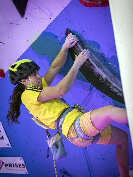 Pruebas de la competición disputadas este sábado en el Rocódromo de Berrioplano, que acogió las finales en la penúltima jornada de los Nacionales.