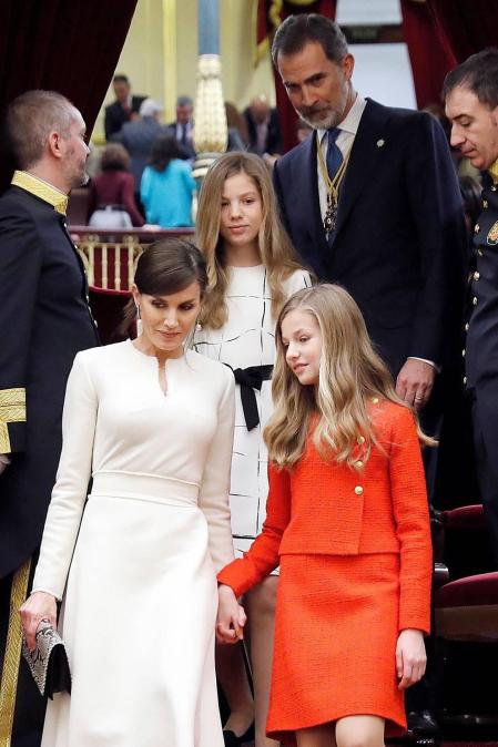 La familia real al completo ha presidido este lunes la sesión solemne de la apertura de la XIV Legislatura.