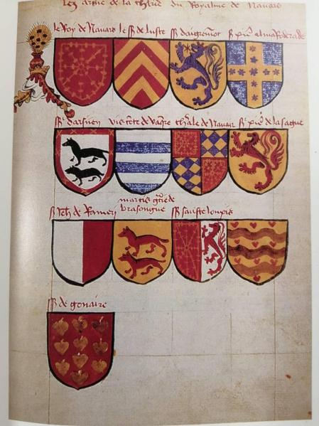 Galería de imágenes con escudos de algunas de las principales casas nobiliarias navarras