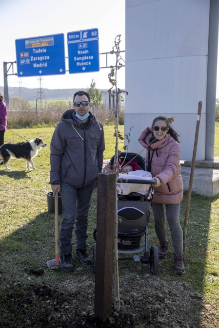 Decenas de personas han participado este sábado en Noáin en la plantación de árboles organizada por el Ayuntamiento de la localidad.