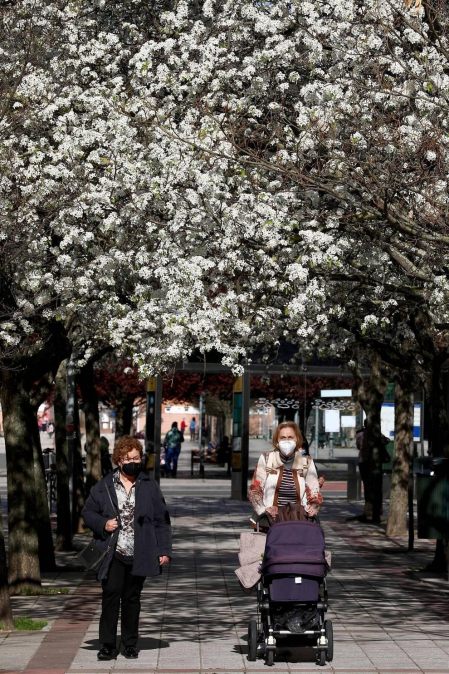 Calor y temperaturas agradables en los primeros día de la primavera en Pamplona.