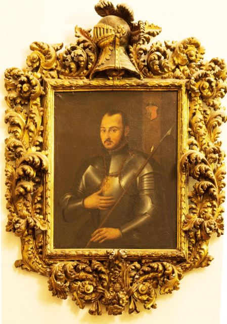 San Ignacio vestido de militar en la basílica del santo, remitido desde Roma en 1715. Copia una pintura conservada en San Ignacio de Roma