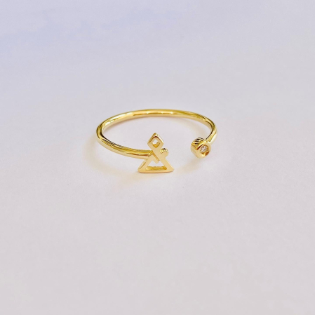 Anillo de pedida de oro y con un diamante Tú y yo