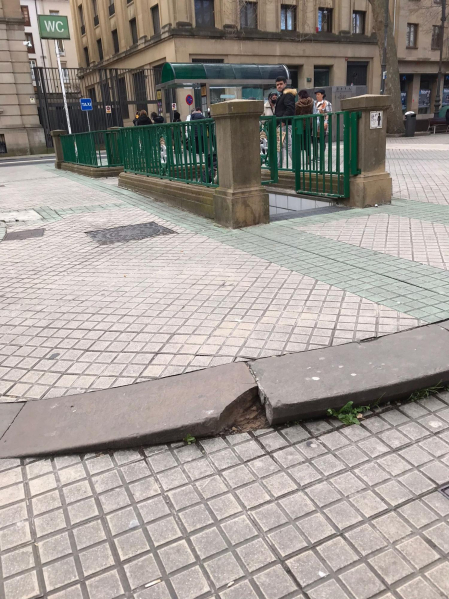 Se ha tropezado una señora ahora mismo. Paseo de Sarasate.