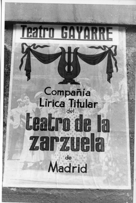 Cartel que anuncia la actuación de la Compañía Lírica Titular del Teatro de la Zarzuela de Madrid. Noviembre de 1968. Autor: Zubieta y Retegui