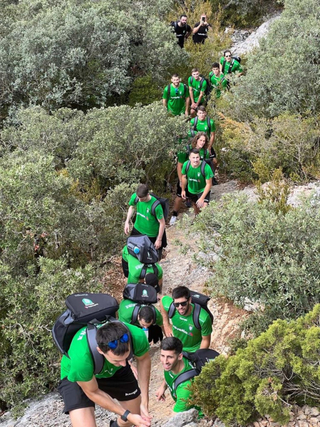 Jugadores de Anaitasuna en la Foz de Lumbier