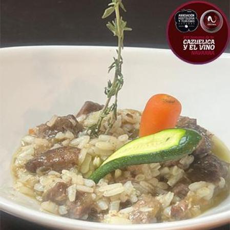 LA BAR LA ANTIGUA FARMACIA. Ciervo con arroz meloso  (apta para celíacos, previo aviso).