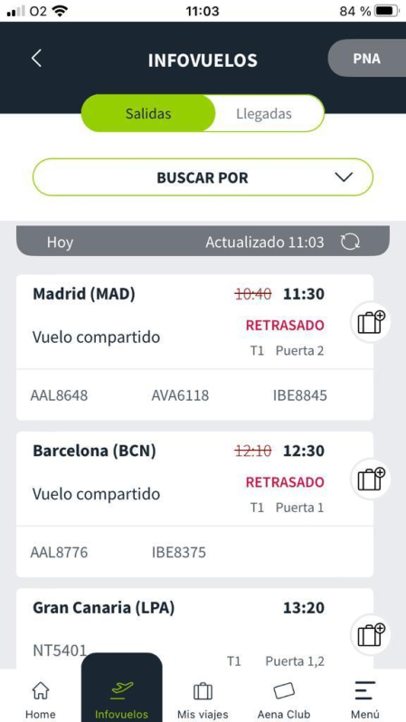 Retrasos en los vuelos del aeropuerto de Pamplona