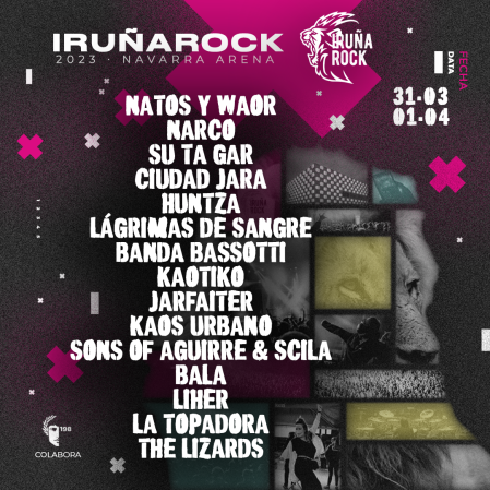 Cartel de grupos del Iruña Rock 2023
