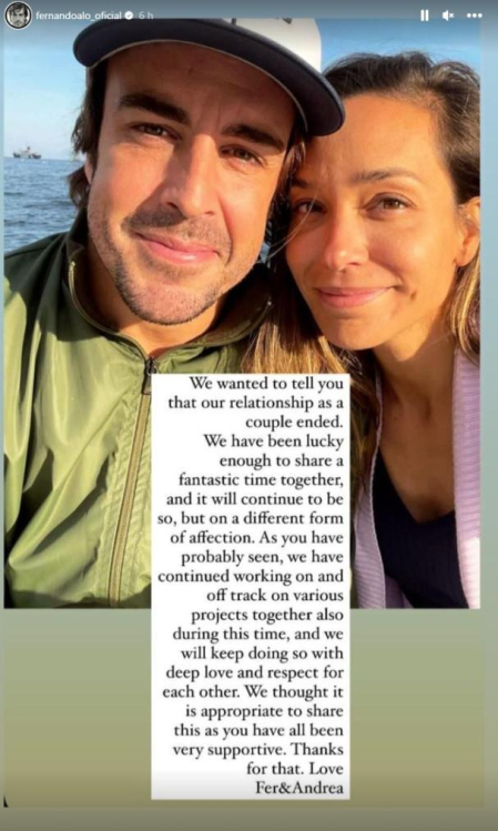 Comunicado de la pareja en Instagram anunciado su ruptura