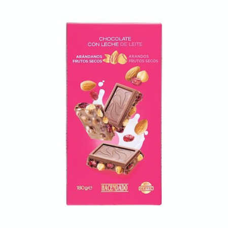 Chocolate con leche con arándonos rojos