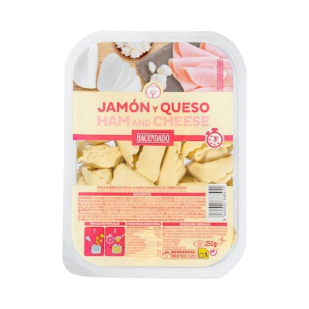 Tortellini fresco jamón y queso Hacendado