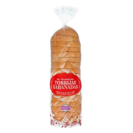 Pan especial para torrijas con canela y limón cortada