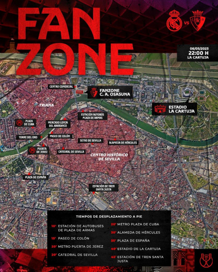 Ubicación de la 'fan zone' de Osasuna