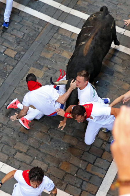 Imágenes del cuarto encierro de San Fermín 2023.|