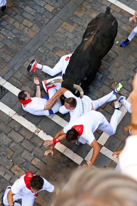 Imágenes del cuarto encierro de San Fermín 2023.|