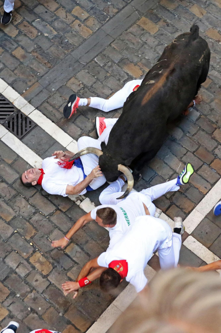 Imágenes del cuarto encierro de San Fermín 2023.|