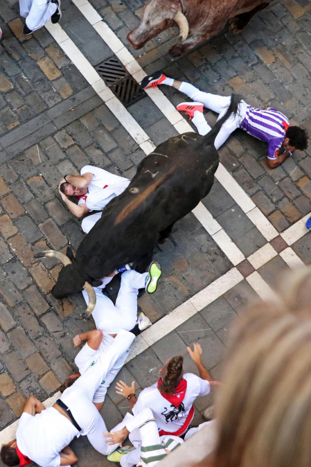 Imágenes del cuarto encierro de San Fermín 2023.|