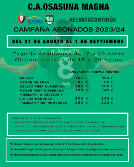 Campaña de Abonados de la temporada 2023/2024