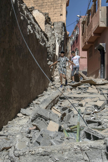 Imagen de los daños causados por el terremoto de magnitud 7 registrado este viernes por la noche en Marruecos.