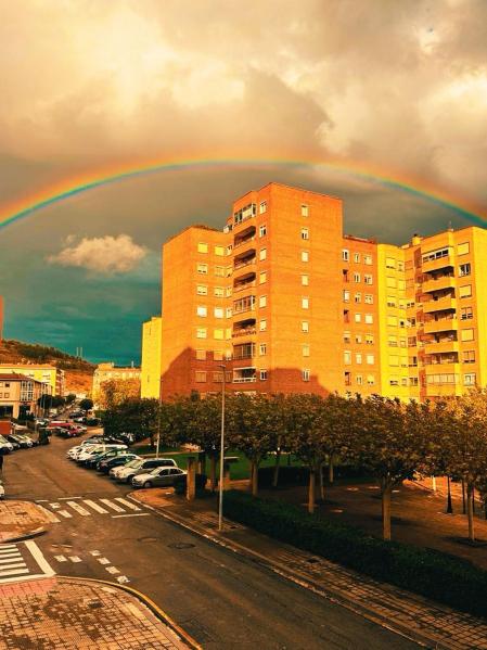 Arco iris otoñal en Villava