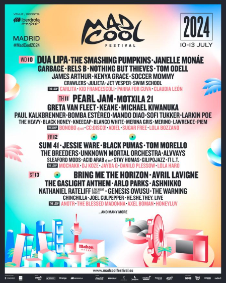 Cartel del Mad Cool de 2024