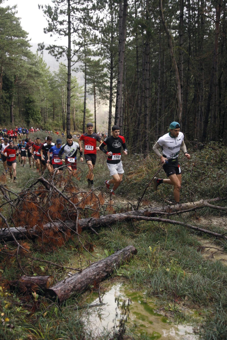 Participantes en las carreras disputadas en la IV Sansilbestrail de Zubiri./