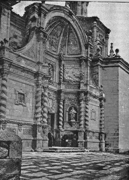 Portada de la basílica en la fotografía en el tercer tomo de la obra Navarra y Logroño de Pedro Madrazo (1886)