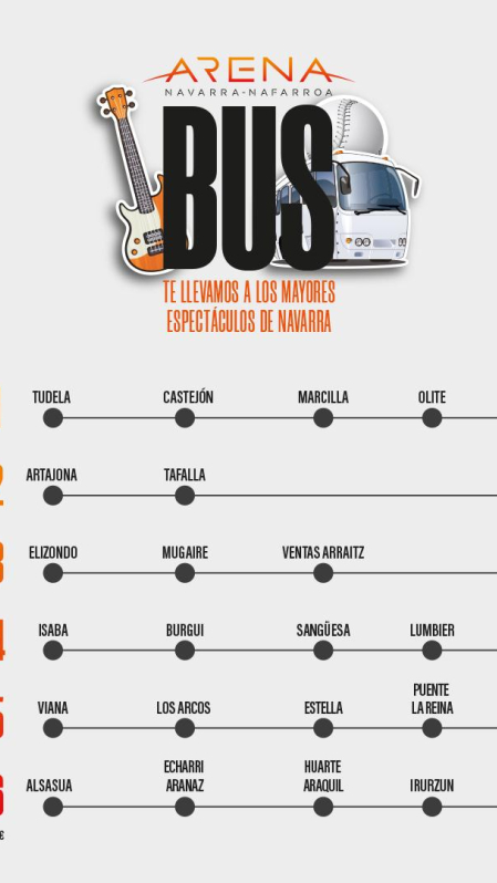 El Arena Bus contará con 6 líneas