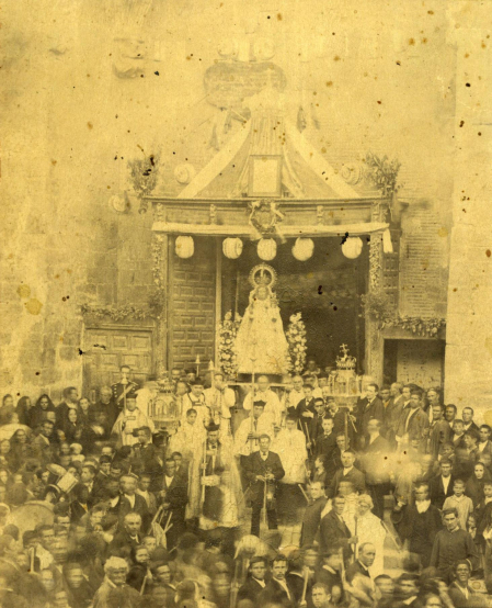 Fin del cólera en Cascante con la devolución de la Virgen del Romero a su santuario el 22 de septiembre de 1885. Colección particular Pamplona