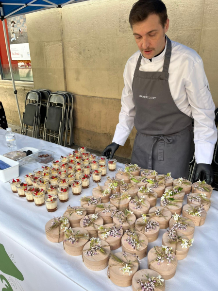 Degustación realizada en Pamplona empleando productos navarros.