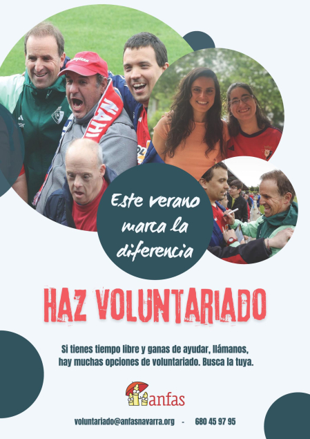 Cartel de la campaña de captación de voluntariado de Anfas Navarra