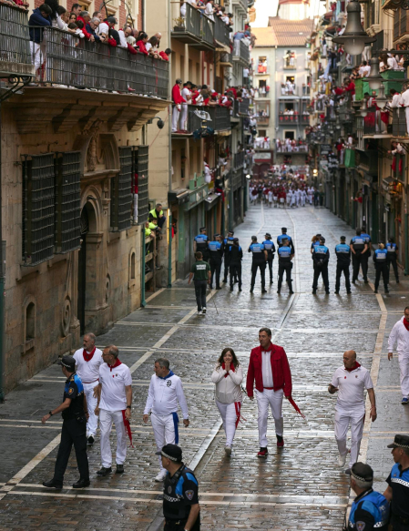 Momentos antes del segundo encierro de San Fermín 2024. |