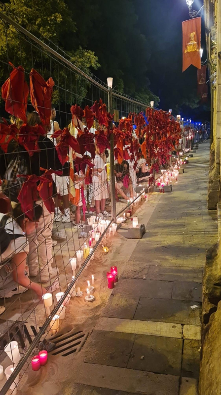 Fotos de la ofrenda de pañuelicos en San Fermín el 14 de julio