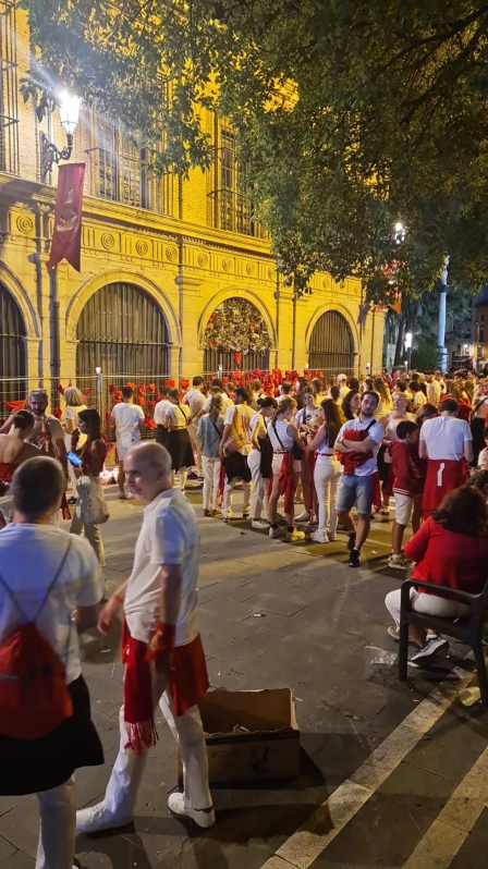 Fotos de la ofrenda de pañuelicos en San Fermín el 14 de julio