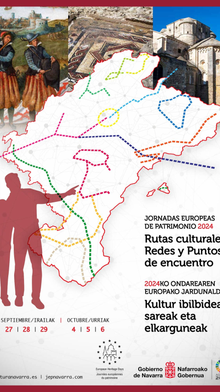 Cartel de las Jornadas Europeas de Patrimonio organizadas por el Gobierno de Navarra del 26 de septiembre al 9 de octubre